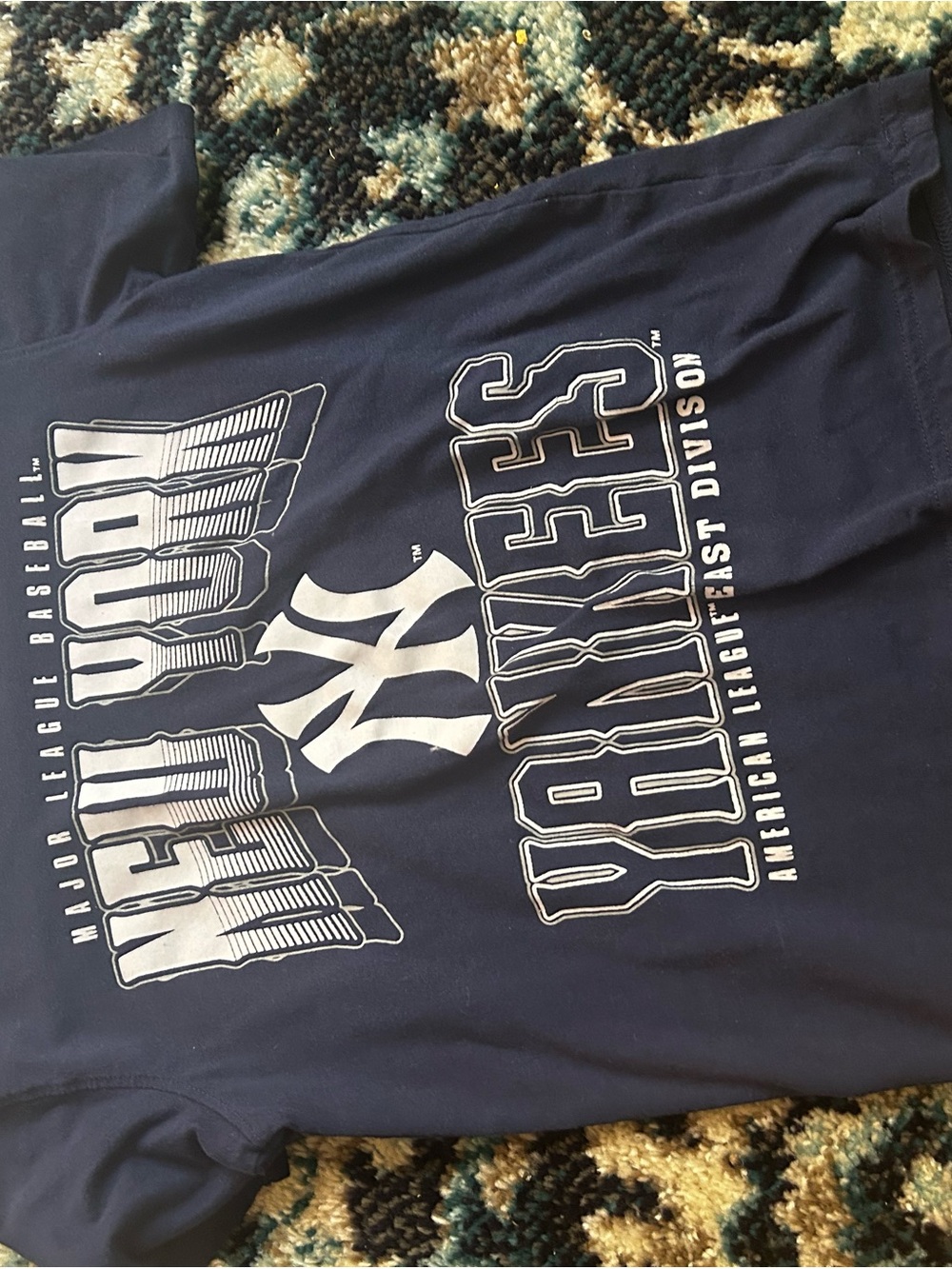 Genuine Merchandise Navy and White Yankees Crop Top
